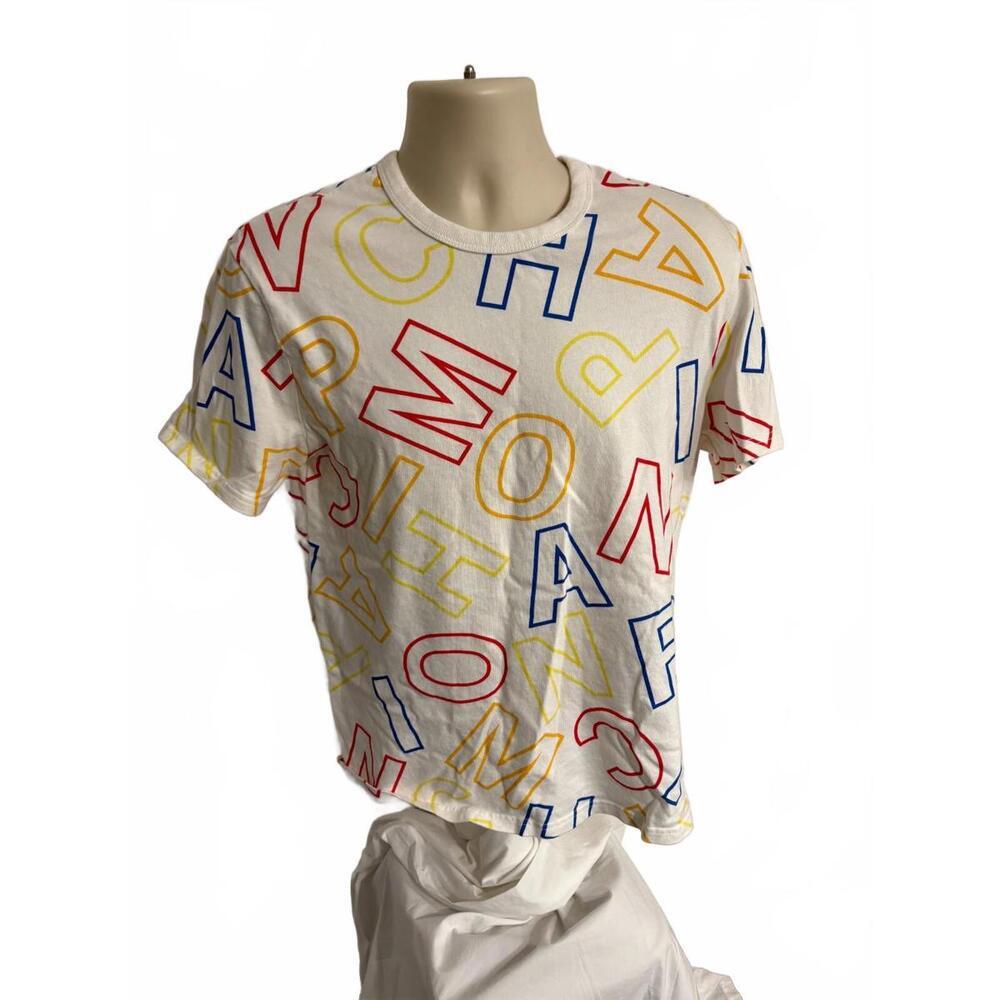 CHAMPION T SHIRT MENS SIZE MEDIUM VINTAGE BIG LETTERS WHITE